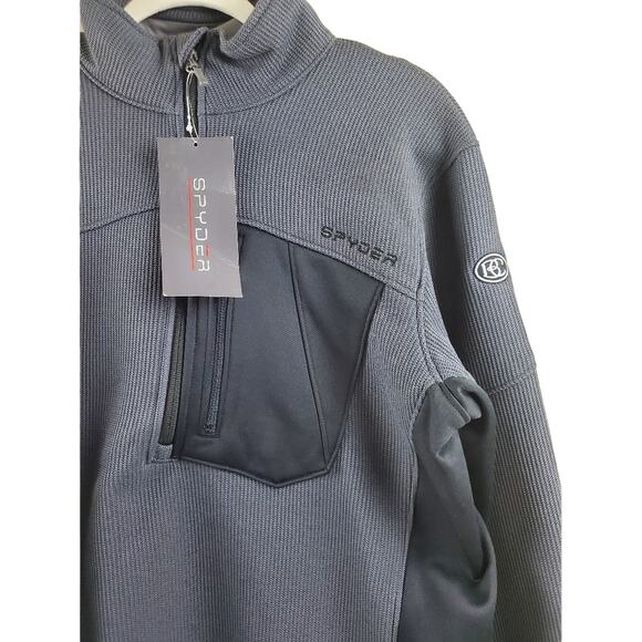 Spyder Bandit 1/2 Zip Fleece Jacket, EBONY Size Medium - Picture 4 of 10